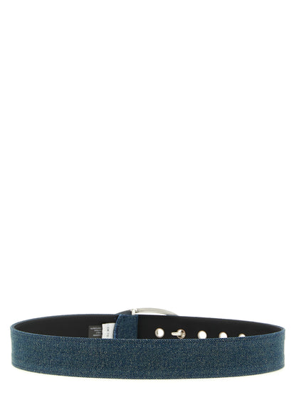 Belt by Diesel for women in denim cotton blue features a versatile silhouette, artfully showcasing the versatile design of the 1 Dr Denim Cotton Belt for a sophisticated, premium finish.