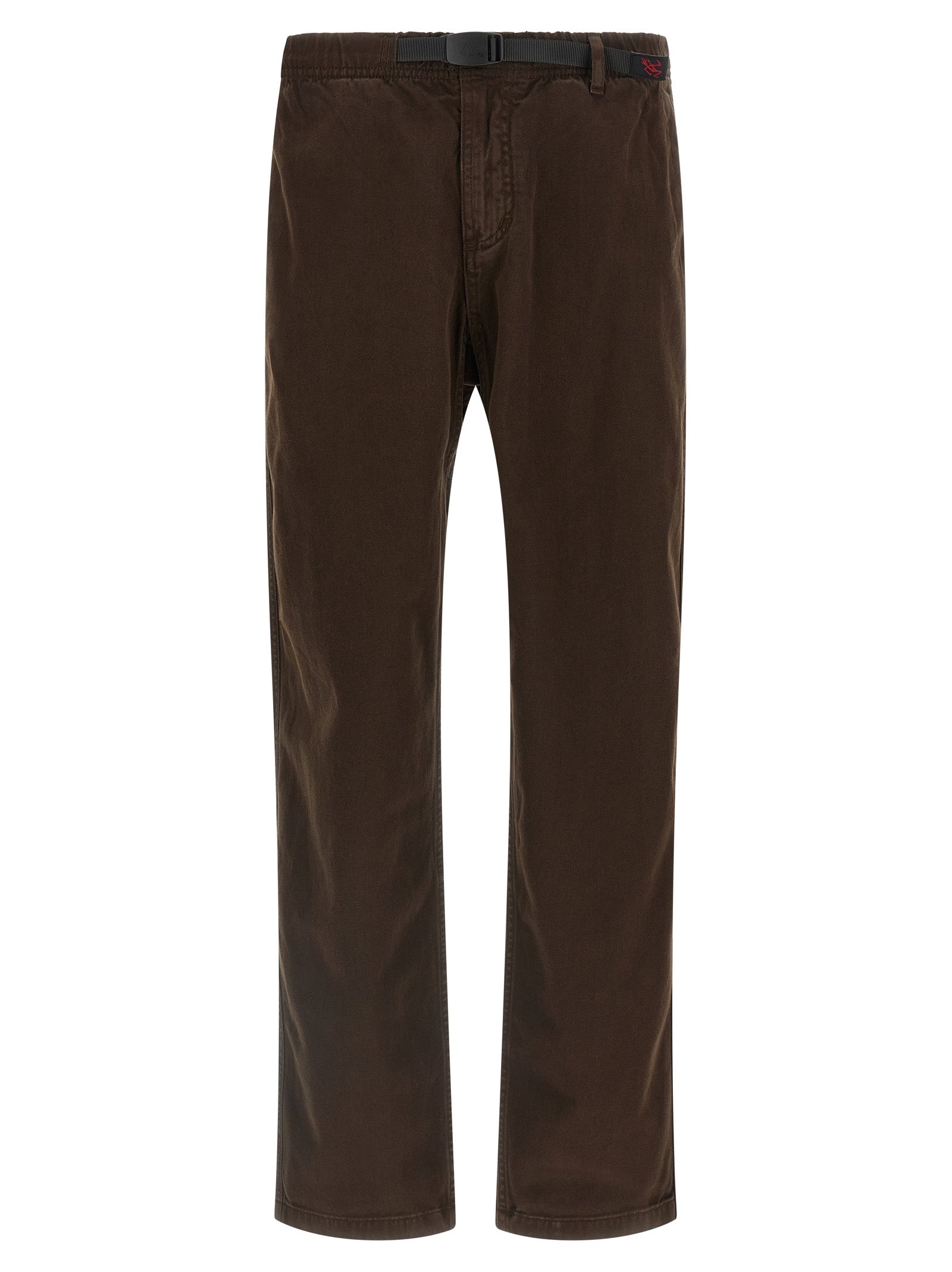 Trousers by Gramicci for men in organic cotton twill brown features a sculptural silhouette, showcasing a sculptural wide and long with a sophisticated for a sculptural finish.