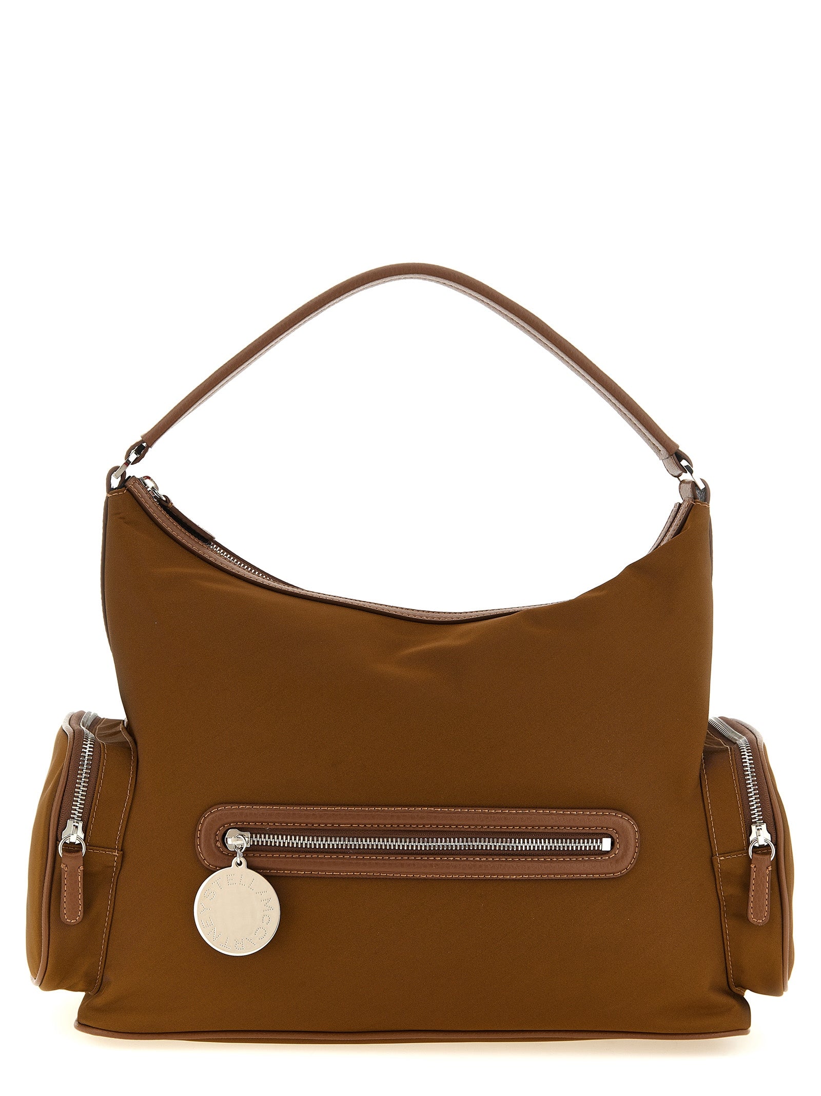 Shoulder Bag by Stella McCartney for women in polyamide leather brown showcases a statuesque silhouette, artfully detailed with a secure , organized , and versatile shoulder-strap for a statuesque look.