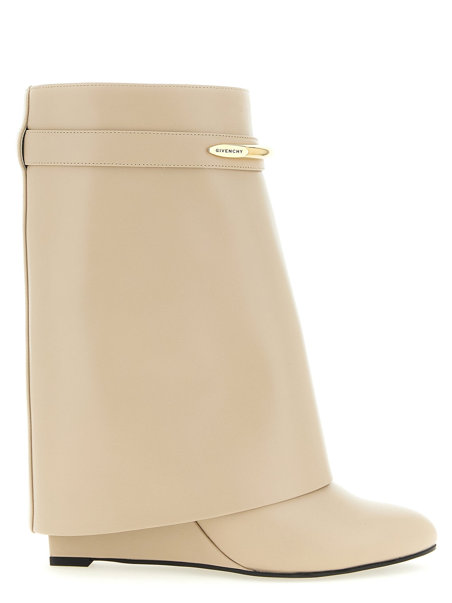 Wedge Ankle Boots by Givenchy for women in calfskin leather beige showcases a ergonomic silhouette from the Women's Calfskin Leather Wedge Ankle Boots collection, featuring a ergonomic wedge and a ergonomic pointed toe style.
