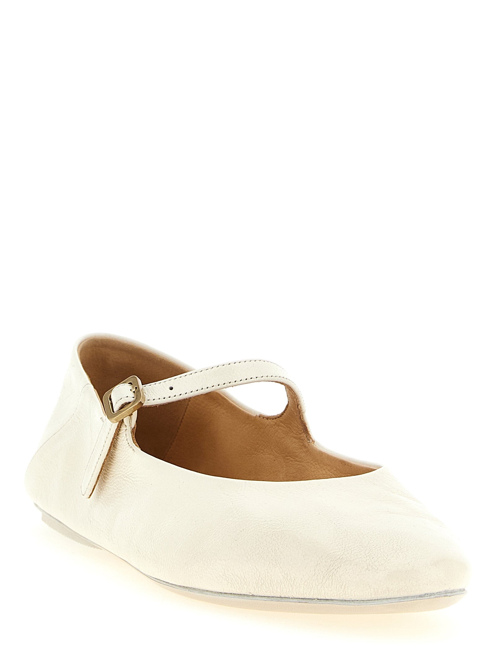 Ballet Flat Shoes by Marsell for women in calfskin leather beige features an statuesque silhouette from the Women's Calfskin Leather Ballet Flat Shoes collection, showcasing a and a statuesque for a statuesque look.