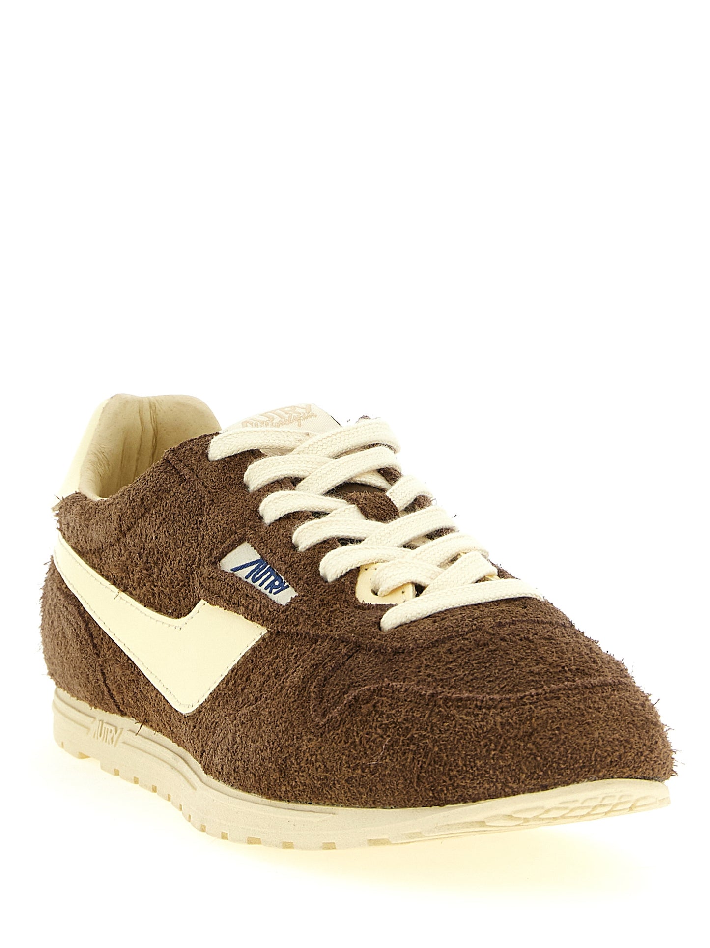 Athletic Sneakers by Autry for women in nylon cotton terry & suede cowhide leather brown & jacquard features an timeless silhouette from the Women's Athletic Nylon Cotton Terry & Suede Cowhide Leather Sneakers collection, showcasing a timeless athletic style for a timeless look.