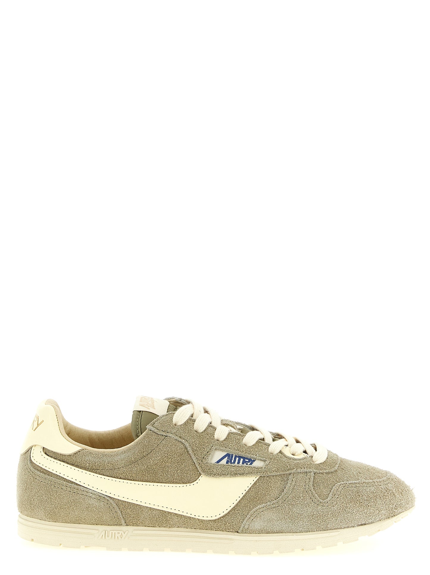 Athletic Sneakers by Autry for men in nylon cotton terry & suede cowhide leather gray & jacquard features an effortless chic silhouette, showcasing the signature athletic style of the Men's Athletic Nylon Cotton Terry & Suede Cowhide Leather Sneakers collection with a truly effortless chic finish.