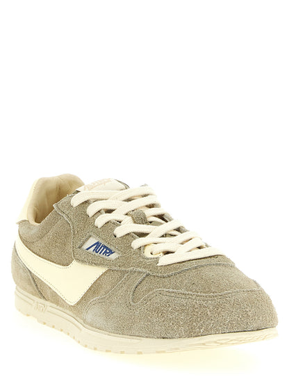Athletic Sneakers Autry men nylon cotton terry & suede cowhide leather gray & jacquard featuring a avant-garde Men's Athletic Nylon Cotton Terry & Suede Cowhide Leather Sneakers design with a avant-garde athletic style for a refined finish.
