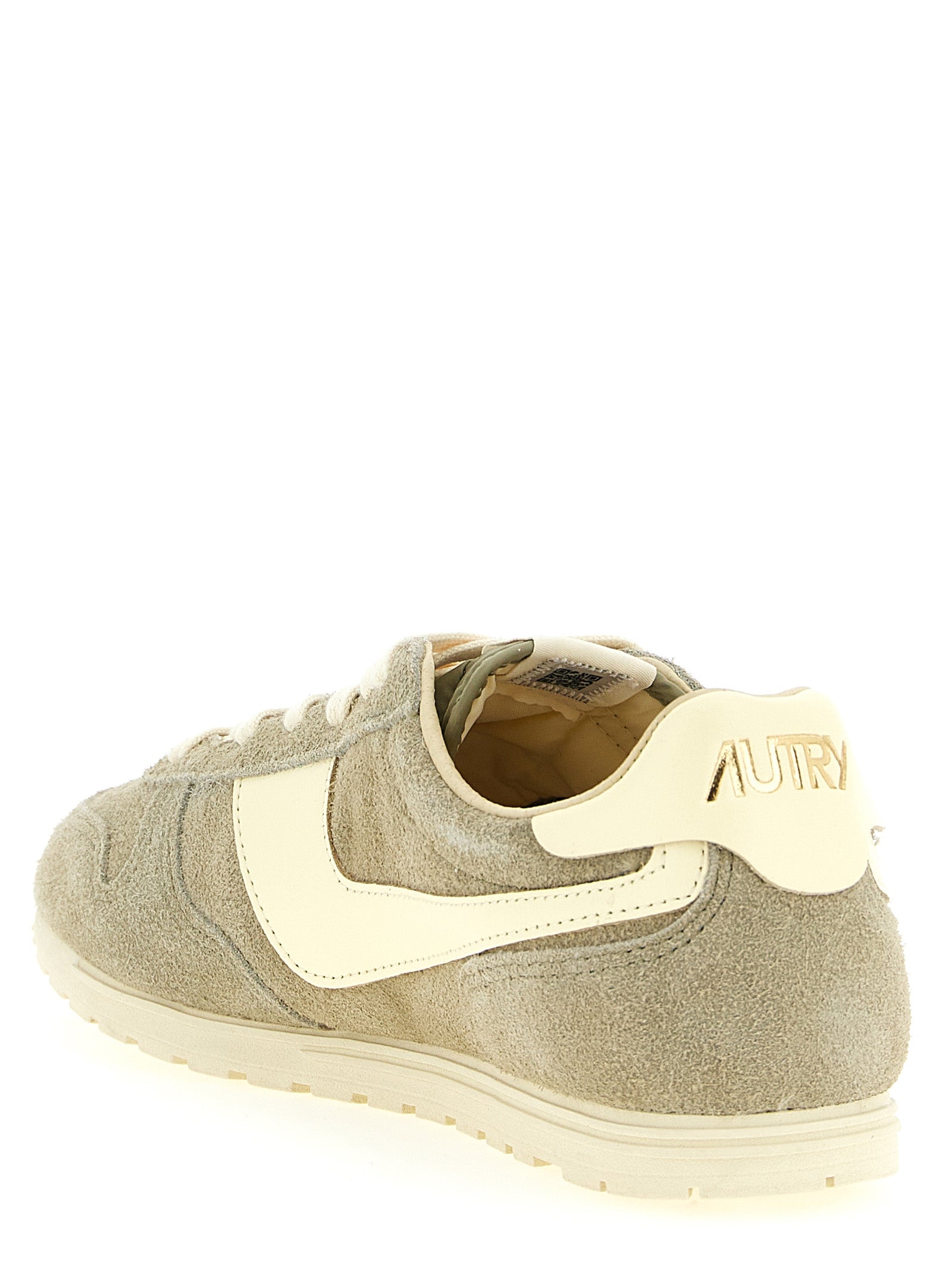 Athletic Sneakers by Autry for men in nylon cotton terry & suede cowhide leather gray & jacquard features an exquisite silhouette, showcasing the premium athletic style of the Men's Athletic Nylon Cotton Terry & Suede Cowhide Leather Sneakers with an exquisite finish.