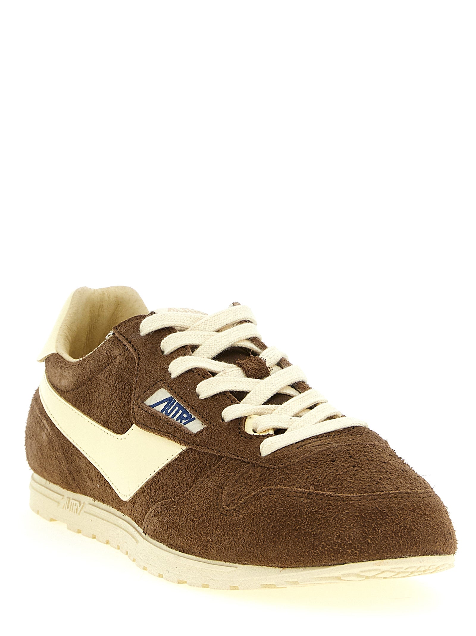 Athletic Sneakers Autry men nylon cotton terry & suede cowhide leather brown & jacquard featuring a avant-garde Men's Athletic Nylon Cotton Terry & Suede Cowhide Leather Sneakers design with a avant-garde athletic style for a refined finish.