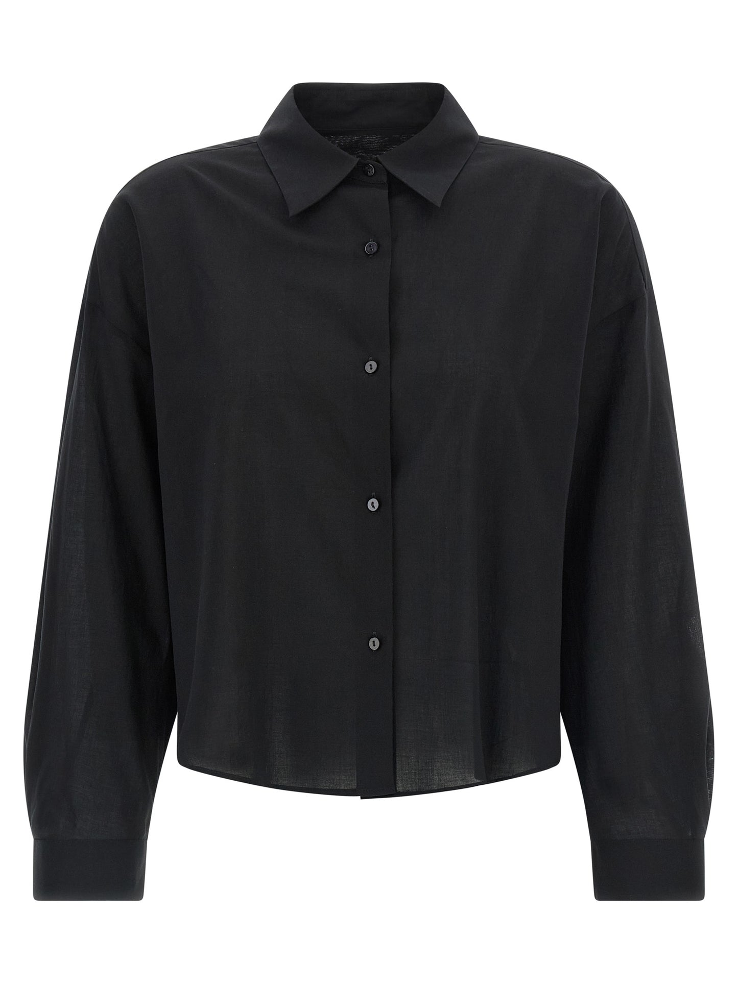 Blouse by XACUS for women in cotton bicolour, black, transparent & white features an polished silhouette, showcasing a sophisticated and detail for a truly polished finish.