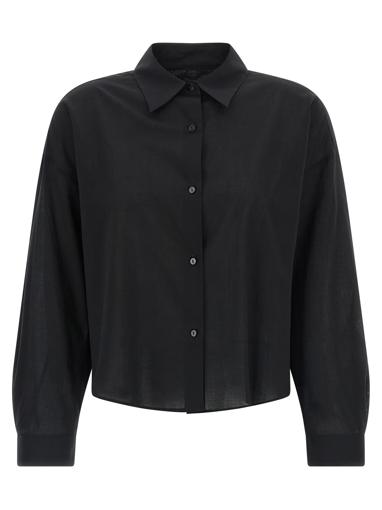 Blouse by XACUS for women in cotton bicolour, black, transparent & white features an polished silhouette, showcasing a sophisticated and detail for a truly polished finish.