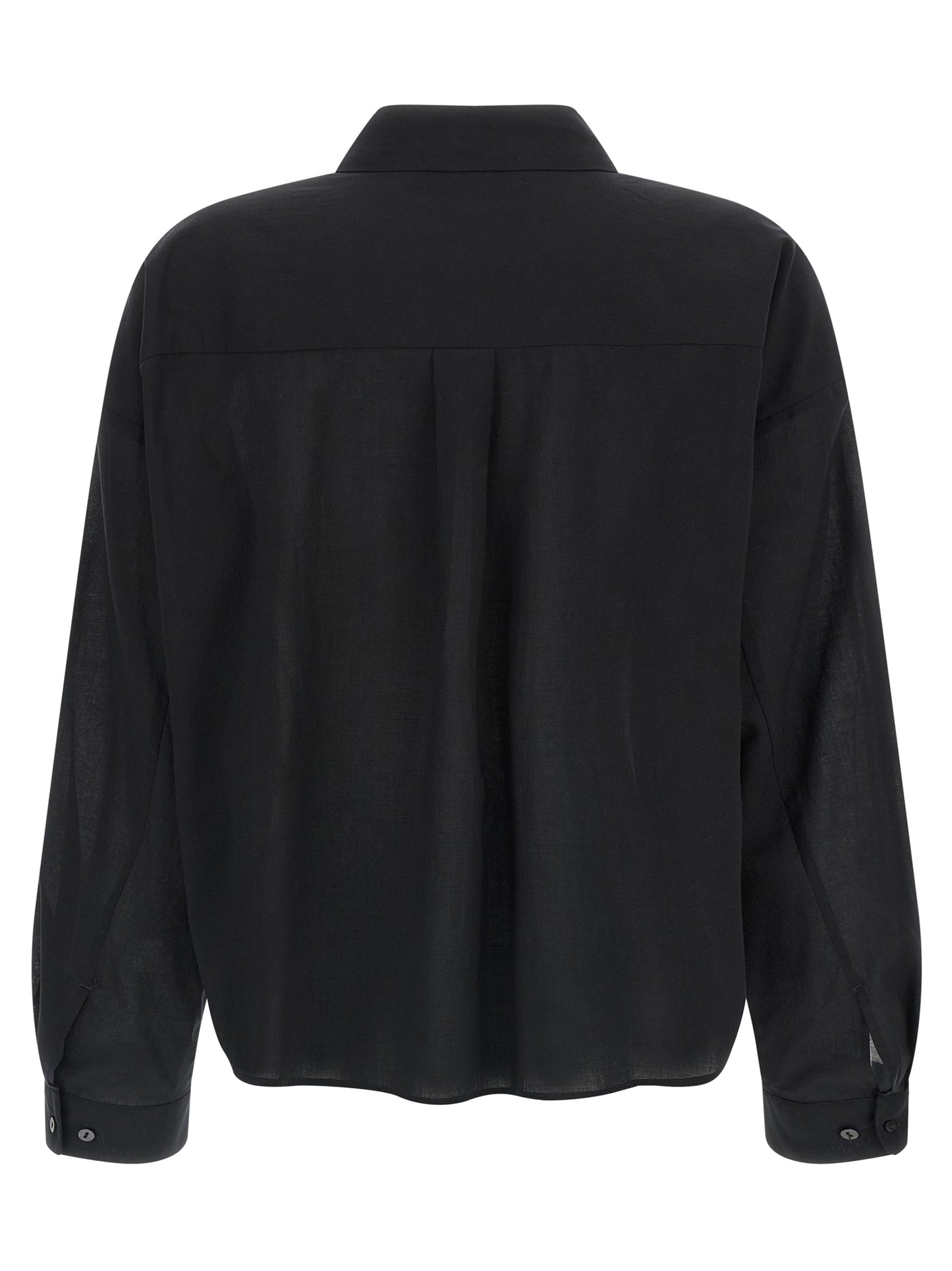 Blouse by XACUS for women in cotton bicolour, black, transparent & white showcases a sublime silhouette, artfully detailed with a sublime and for a sophisticated, sublime finish.