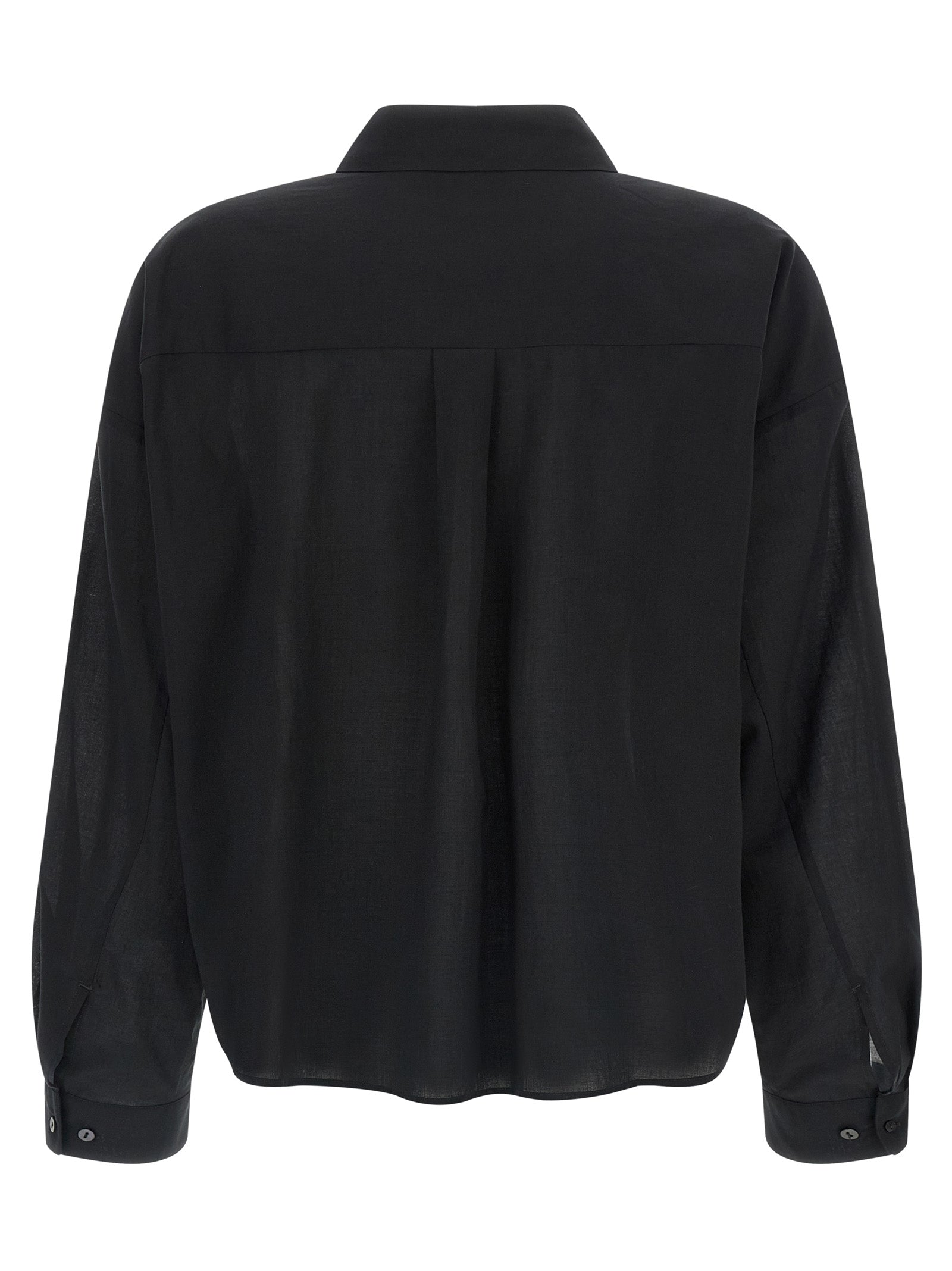 Blouse by XACUS for women in cotton bicolour, black, transparent & white showcases a sublime silhouette, artfully detailed with a sublime and for a sophisticated, sublime finish.