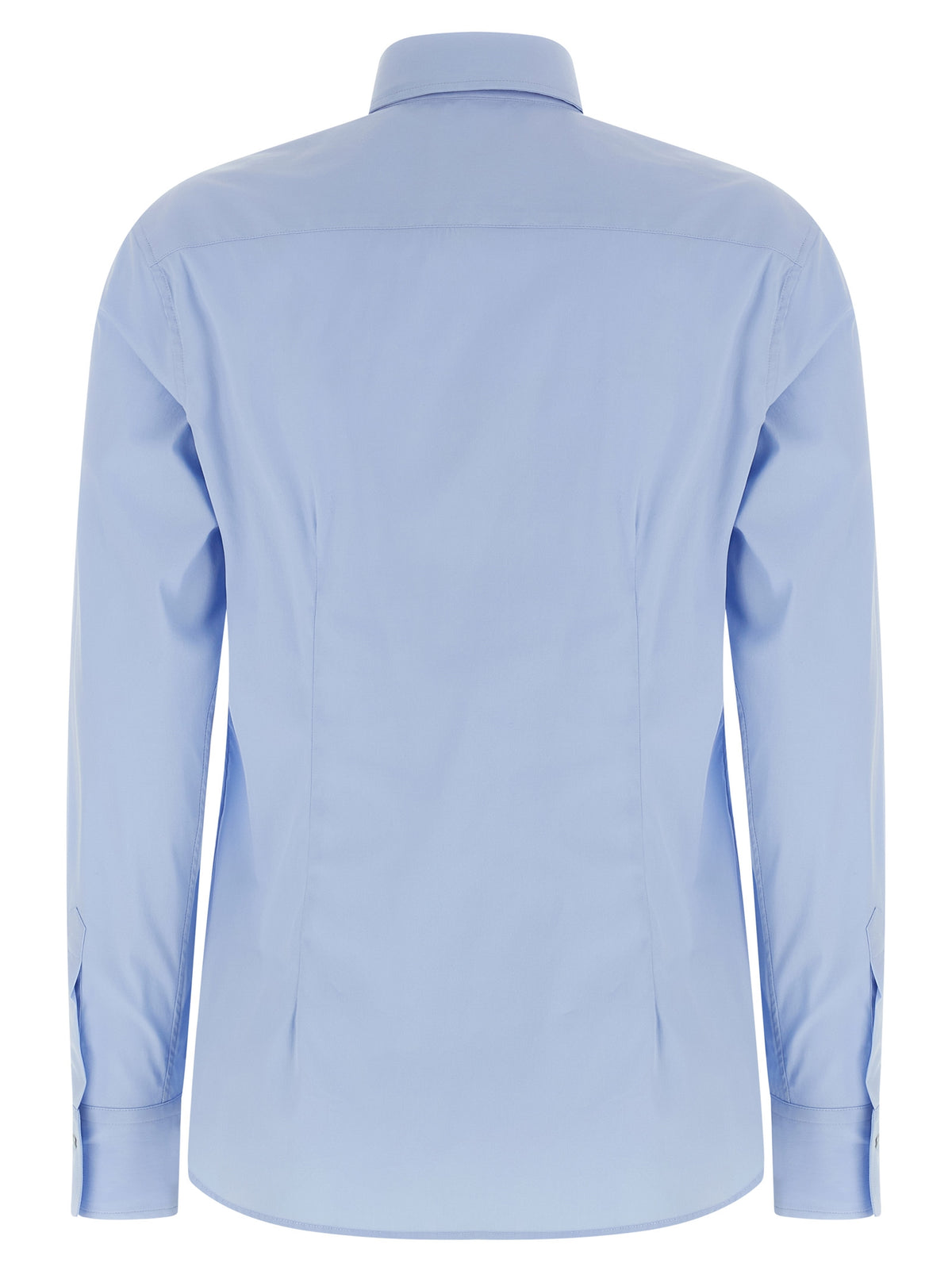 XACUS Women's Flared Long-Sleeve Stretch Polyamide Cotton Blouse - Light Blue