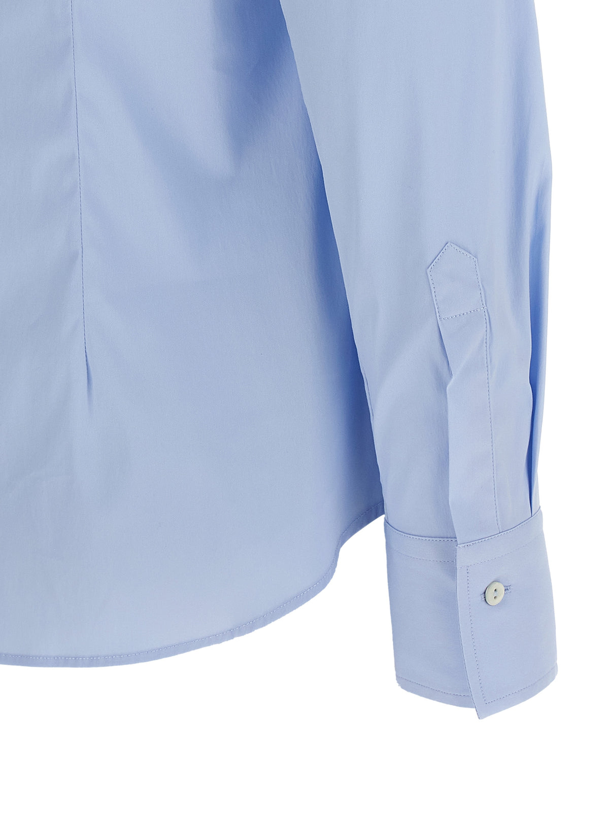 XACUS Women's Flared Long-Sleeve Stretch Polyamide Cotton Blouse - Light Blue