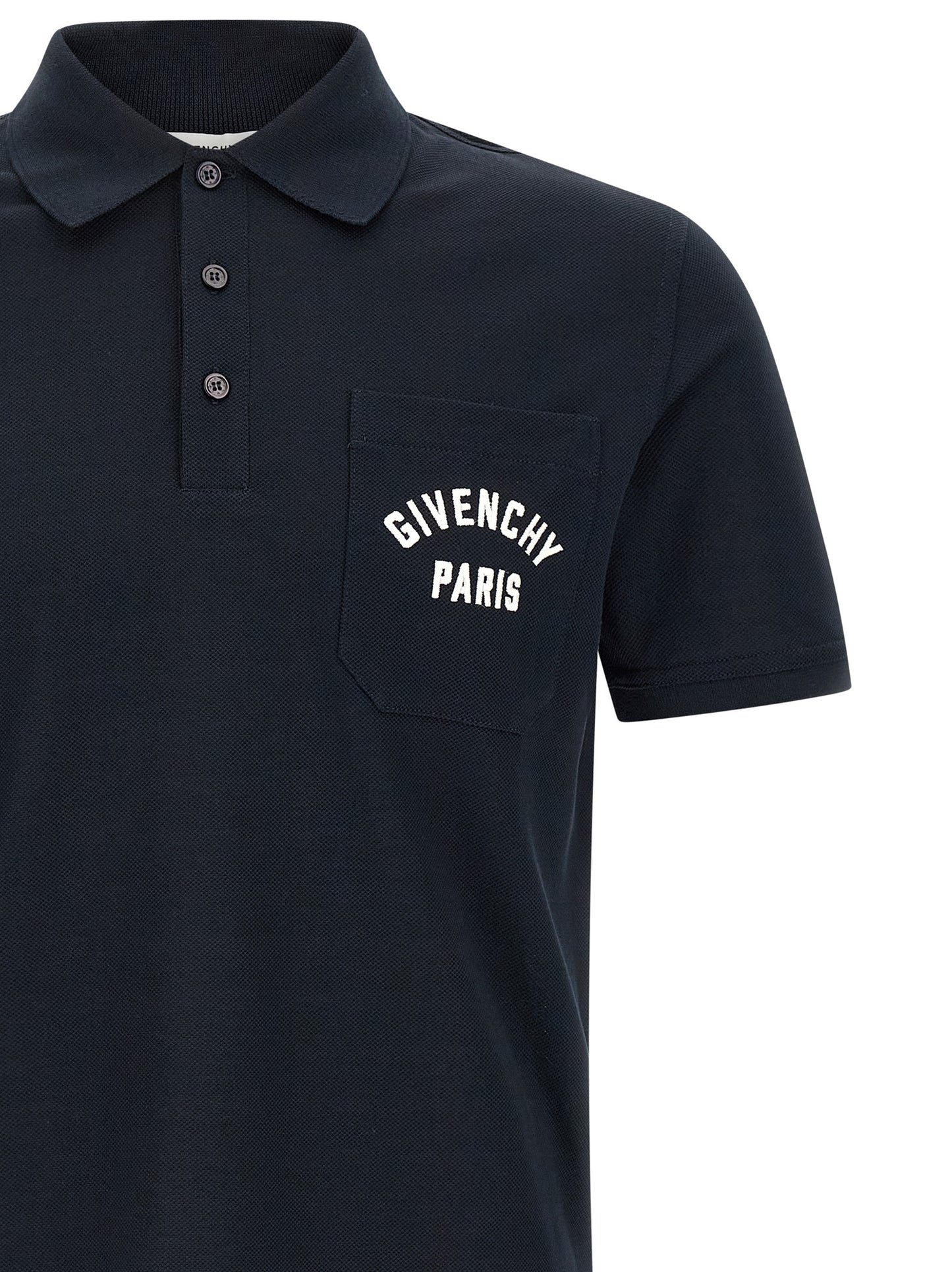 Polo Shirt by Givenchy for men in cotton blue presents a distinguished silhouette, showcasing a sophisticated and distinguished for a truly distinguished finish.