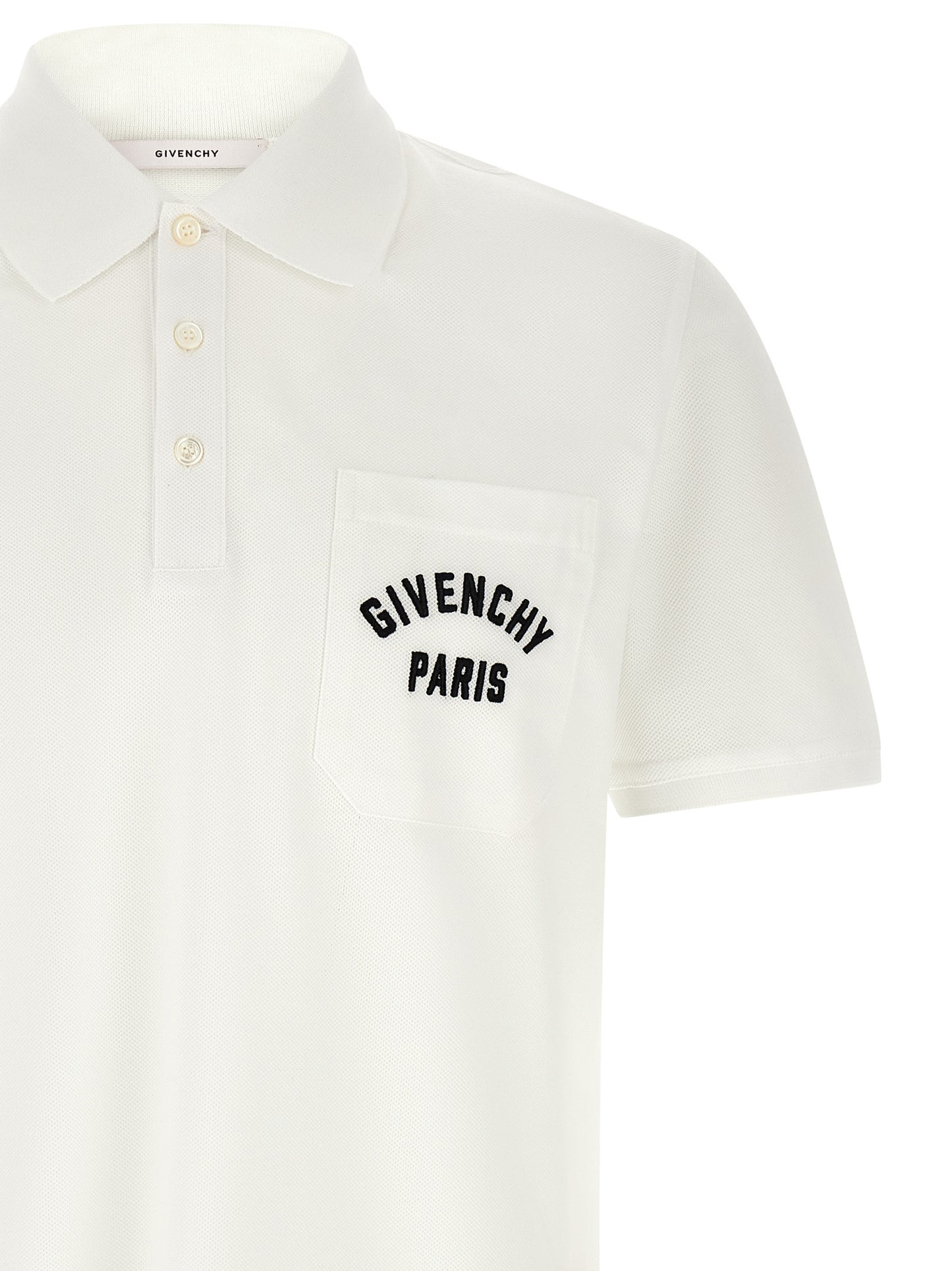 Polo Shirt by Givenchy for men in cotton white presents a distinguished silhouette, showcasing a sophisticated and distinguished for a truly distinguished finish.