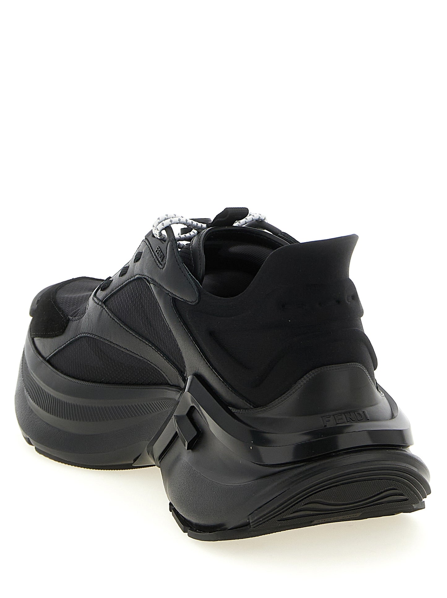 Athletic Sneakers by Fendi for women in suede calfskin leather black & patterned features an effortless chic silhouette, showcasing the signature chunky style of the Women's Chunky Suede Calfskin Leather Athletic Sneakers collection with a truly effortless chic finish.