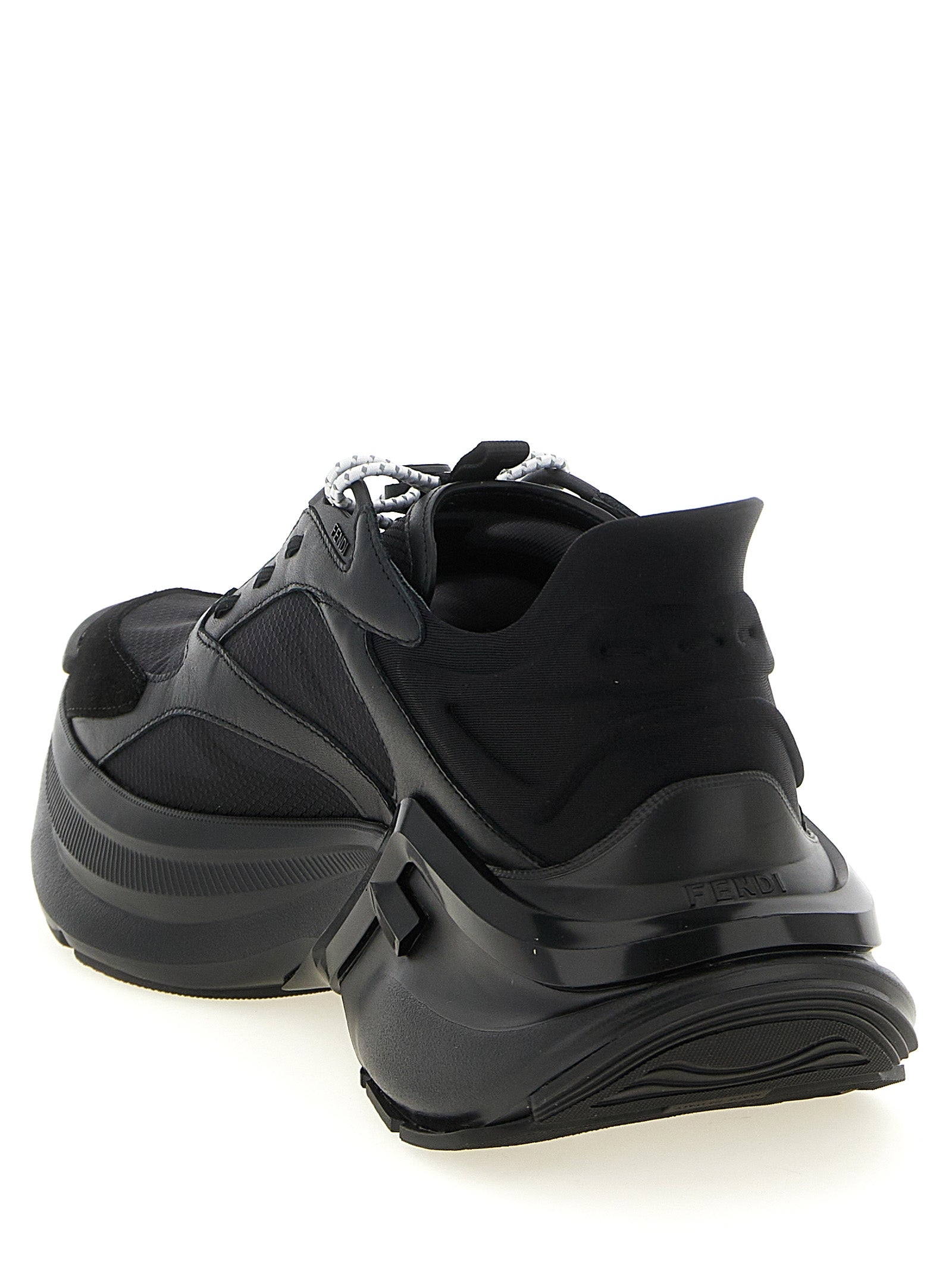 Athletic Sneakers by Fendi for women in suede calfskin leather black & patterned features an effortless chic silhouette, showcasing the signature chunky style of the Women's Chunky Suede Calfskin Leather Athletic Sneakers collection with a truly effortless chic finish.