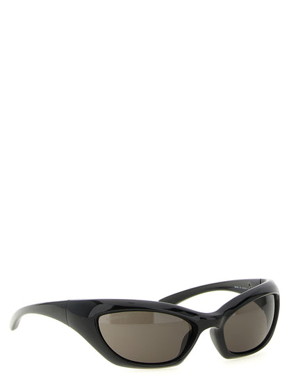Sunglasses by Balenciaga for men in calf leather & cotton canvas black & print features an effortlessly chic with black coloured frame detailing and for a effortlessly chic aesthetic.