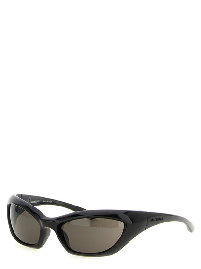 Sunglasses by Balenciaga for men in calf leather & cotton canvas black & print features an effortlessly chic with black coloured frame detailing and for a effortlessly chic aesthetic.