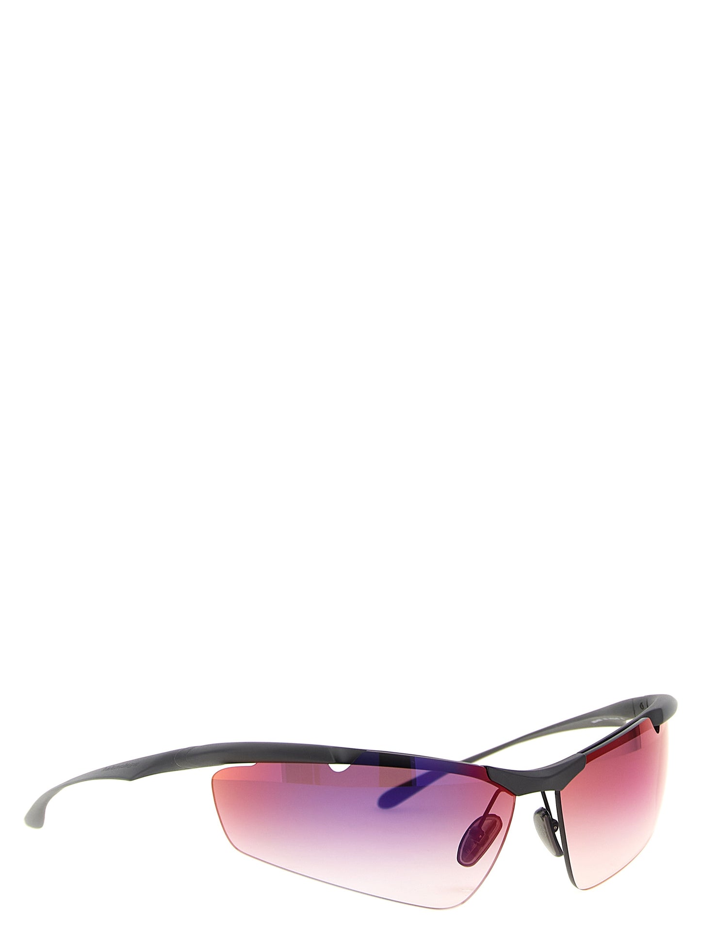 Sunglasses by Balenciaga for men in calf leather & cotton canvas multicolor showcases a ethereal silhouette, featuring multicolor coloured frame cat-eye frame design with mirrored lens for a ethereal finish.