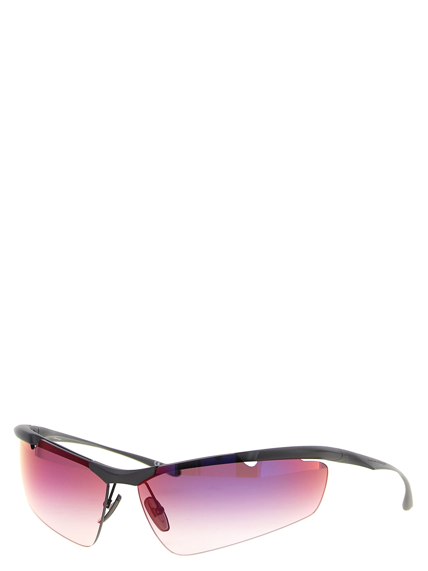 This Sunglasses by Balenciaga for men in calf leather & cotton canvas multicolor presents a sumptuous silhouette, showcasing a sumptuous cat-eye frame design in multicolor coloured frame and high-performance mirrored lens.