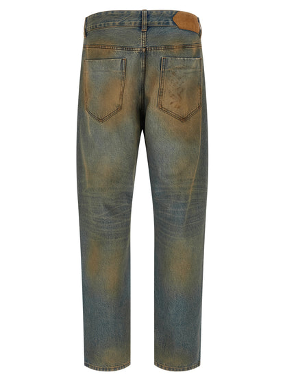 Jeans by Jacquemus for men in denim cotton multicolor features an sartorial straight-leg & relaxed-fit and long with a cut for a sartorial finish.