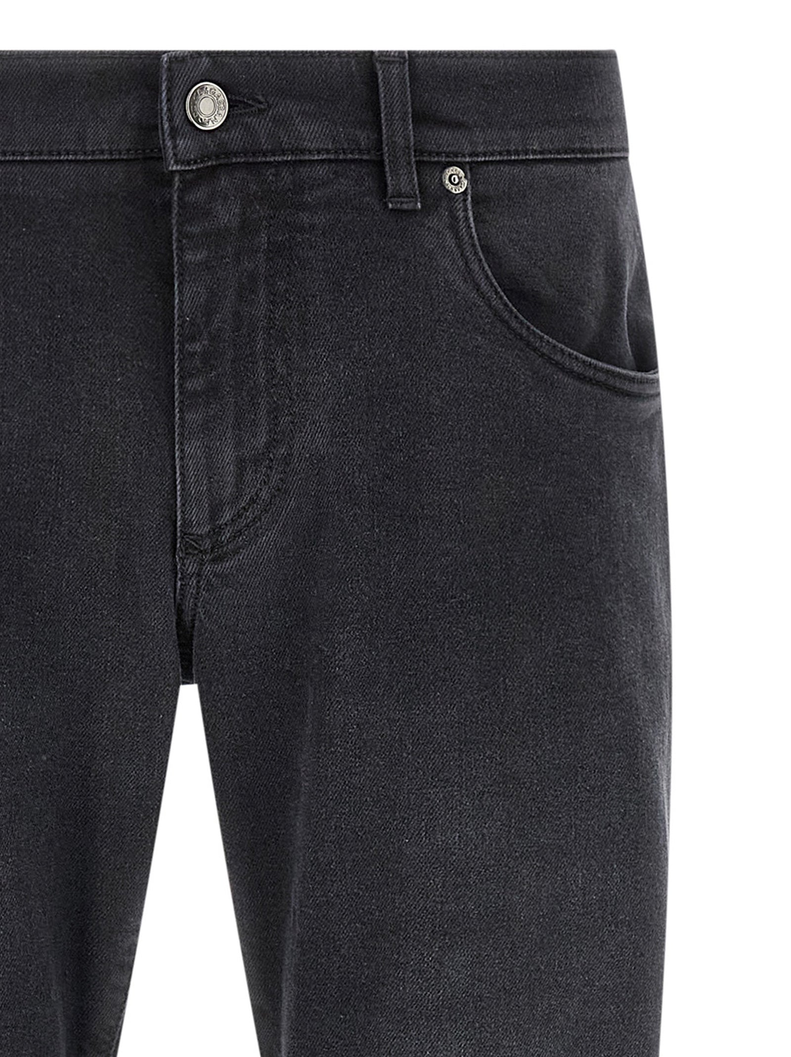 Jeans by Dolce & Gabbana for men in stretch denim cotton black features an refined tailoring silhouette, showcasing a premium straight-leg & slim with a and long cut for a refined tailoring look.