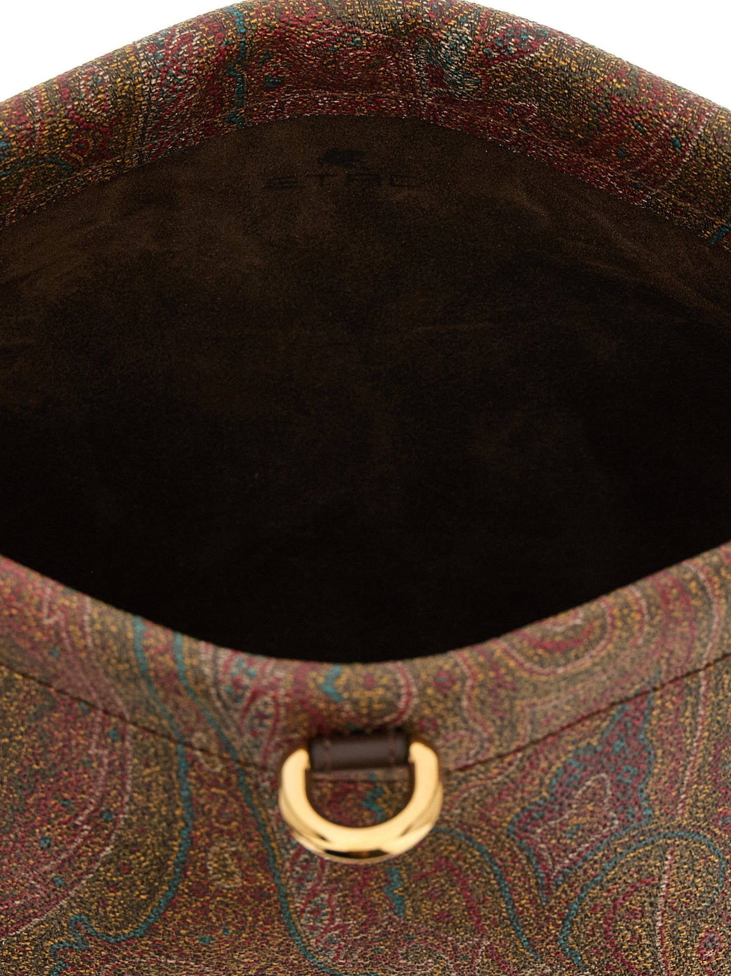 Mini Clutch Handbag by Etro for women in brown, patterned, paisley & jacquard features an sculptural silhouette, showcasing a secure magnetic and sculptural with versatile adjustable-strap & handle for a sophisticated look.