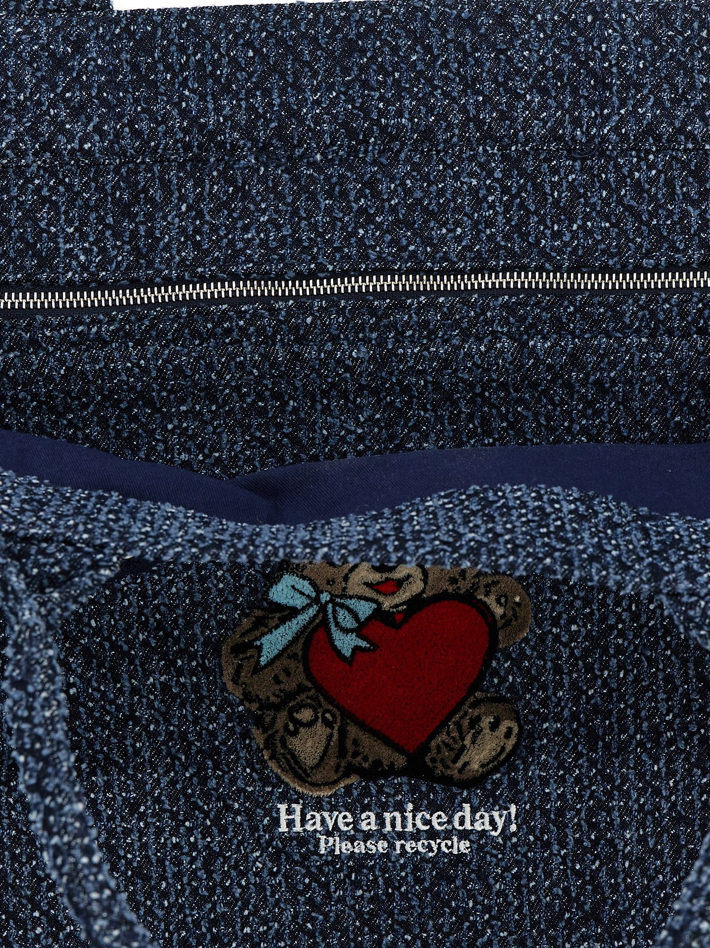 Shopper Tote Bag by Ganni for women in tweed organic cotton denim blue showcases a urban-chic Bear Tweed Organic Cotton Denim Shopper Tote Bag design, featuring a secure , ample , and versatile handle for a urban-chic finish.
