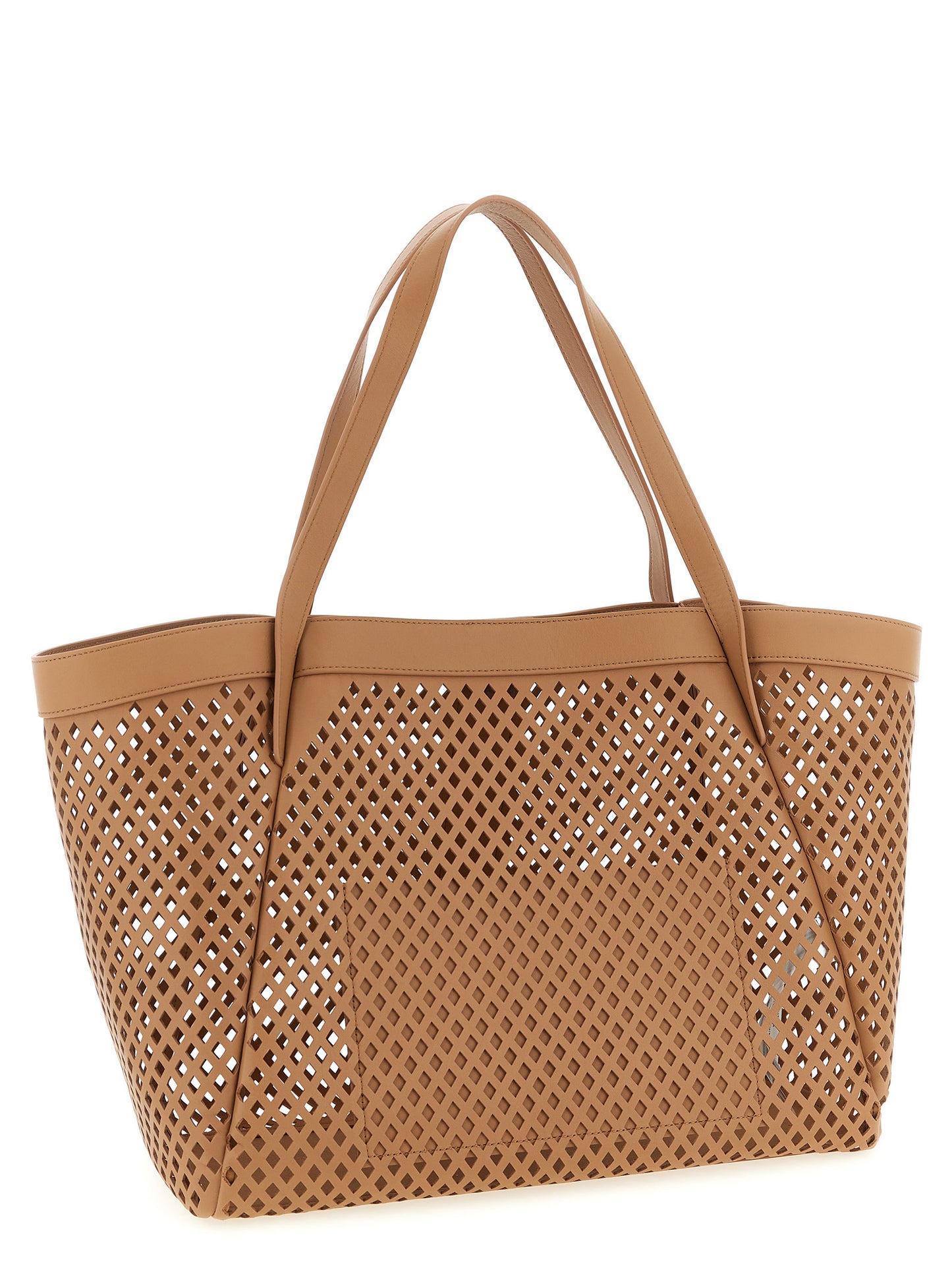 Shopper Tote Bag by Twinset for women in polyethylene polyurethane leather brown features an metropolitan chic Polyethylene Polyurethane Leather Shopper Tote Bag design with a secure magnetic, metropolitan chic , and versatile handle for a metropolitan chic look.