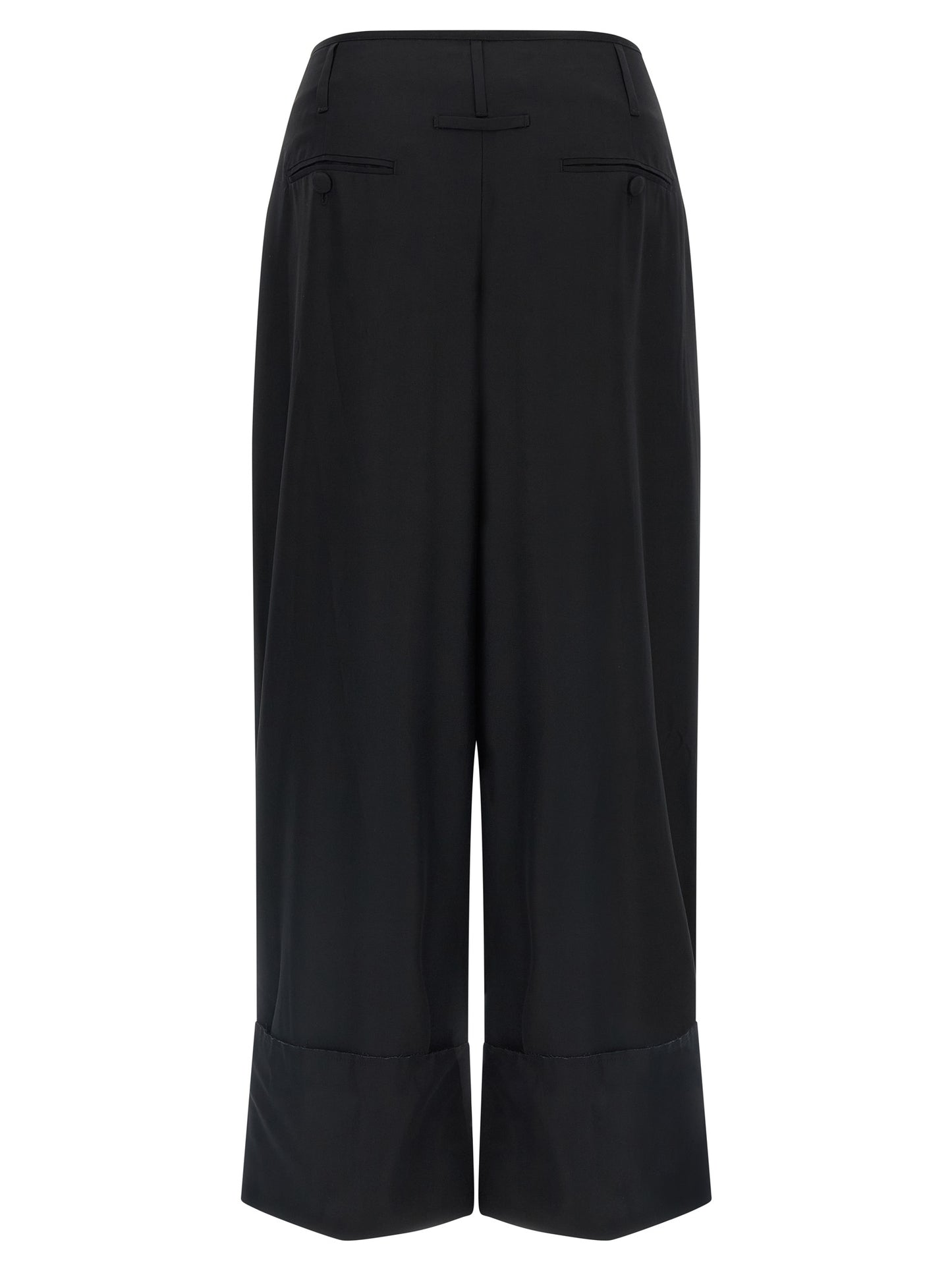 Trousers by Darkpark for women in lyocell & viscose black features a sculptural silhouette, showcasing a sculptural and long with a sophisticated for a sculptural finish.