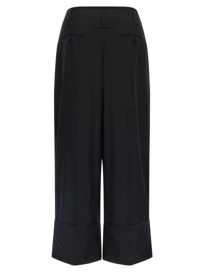Trousers by Darkpark for women in lyocell & viscose black features a sculptural silhouette, showcasing a sculptural and long with a sophisticated for a sculptural finish.
