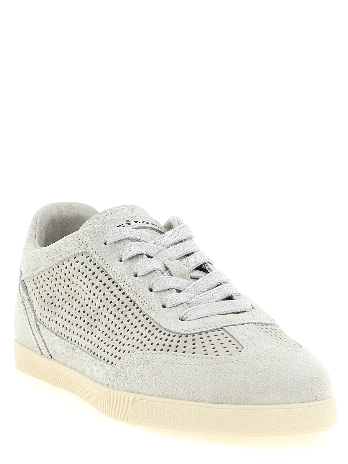 Sneakers by Kiton for men in suede calfskin leather gray presents a on trend silhouette from the Men's Low Top Suede Calfskin Leather Sneakers collection, showcasing a on trend low-top style for an elevated aesthetic.