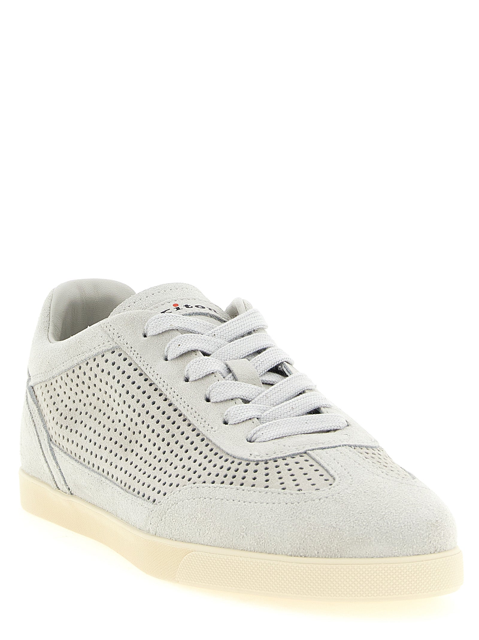 Sneakers by Kiton for men in suede calfskin leather gray presents a on trend silhouette from the Men's Low Top Suede Calfskin Leather Sneakers collection, showcasing a on trend low-top style for an elevated aesthetic.