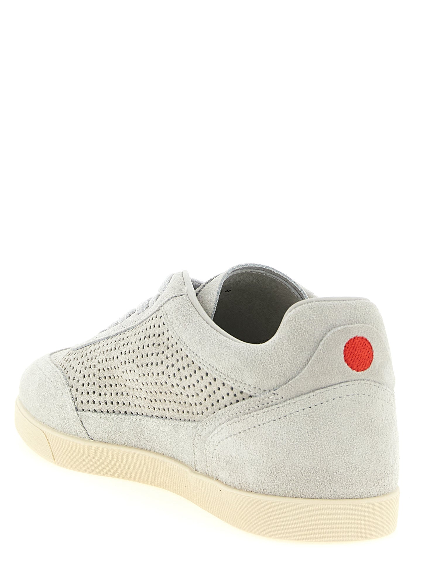 Sneakers by Kiton for men in suede calfskin leather gray features a chic design, perfectly showcasing the chic low-top style of this Men's Low Top Suede Calfskin Leather Sneakers.