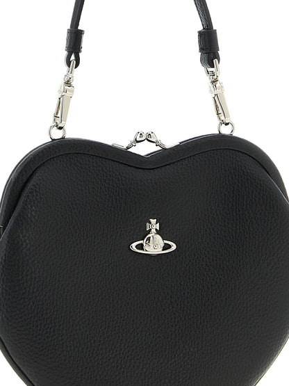 Frame Handbag by Vivienne Westwood for women in polyurethane leather black & signature features a exquisite silhouette, showcasing a secure snap and exquisite with versatile shoulder-strap & handle for a exquisite finish.