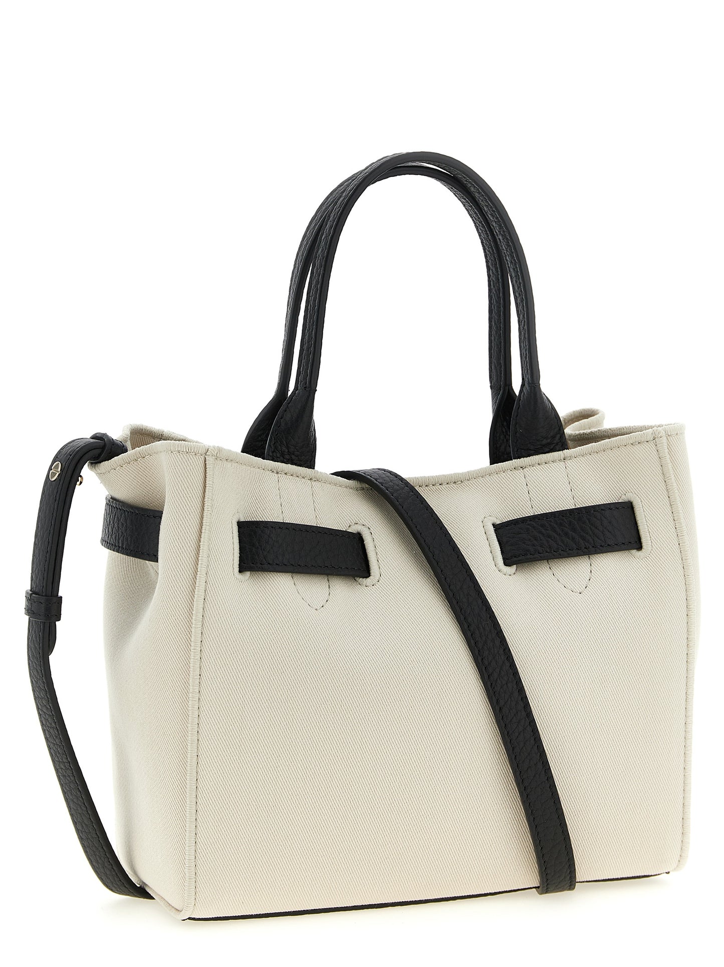 Shopper Tote Bag by Tom Ford for women in cotton polyester canvas bicolour, black & white features a jet-set Audrey Cotton Polyester Canvas Shopper Tote Bag design, complete with a secure magnetic & buckle, ample , and versatile shoulder-strap, adjustable-strap & handle for a jet-set look.