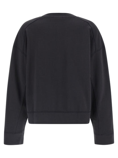 Activewear Sweatshirt by Ganni for women in organic cotton black & print showcases a athletic silhouette with sleeves, a athletic crew neckline, and high-performance for a athletic aesthetic.