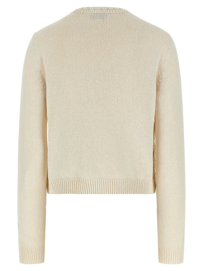 Cardigan by Moncler for women in polyamide cotton felt beige features an crisp silhouette, showcasing a sophisticated crew neckline and detail for a truly crisp finish.