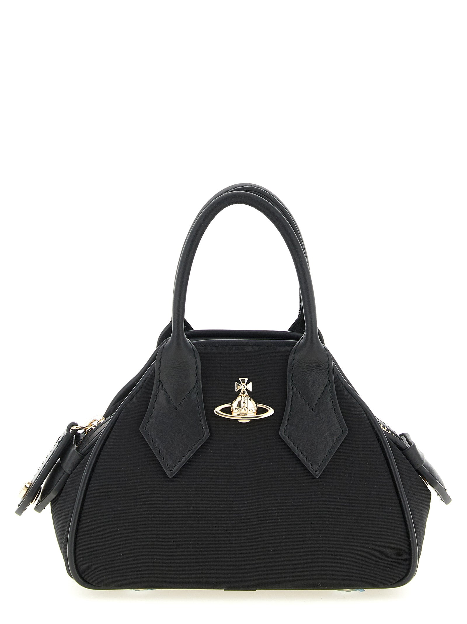This Mini Handbag by Vivienne Westwood for women in viscose & rubber and black presents a sculptural silhouette featuring a secure zipper, ample , and versatile shoulder-strap, adjustable-strap & handle for a sculptural finish.
