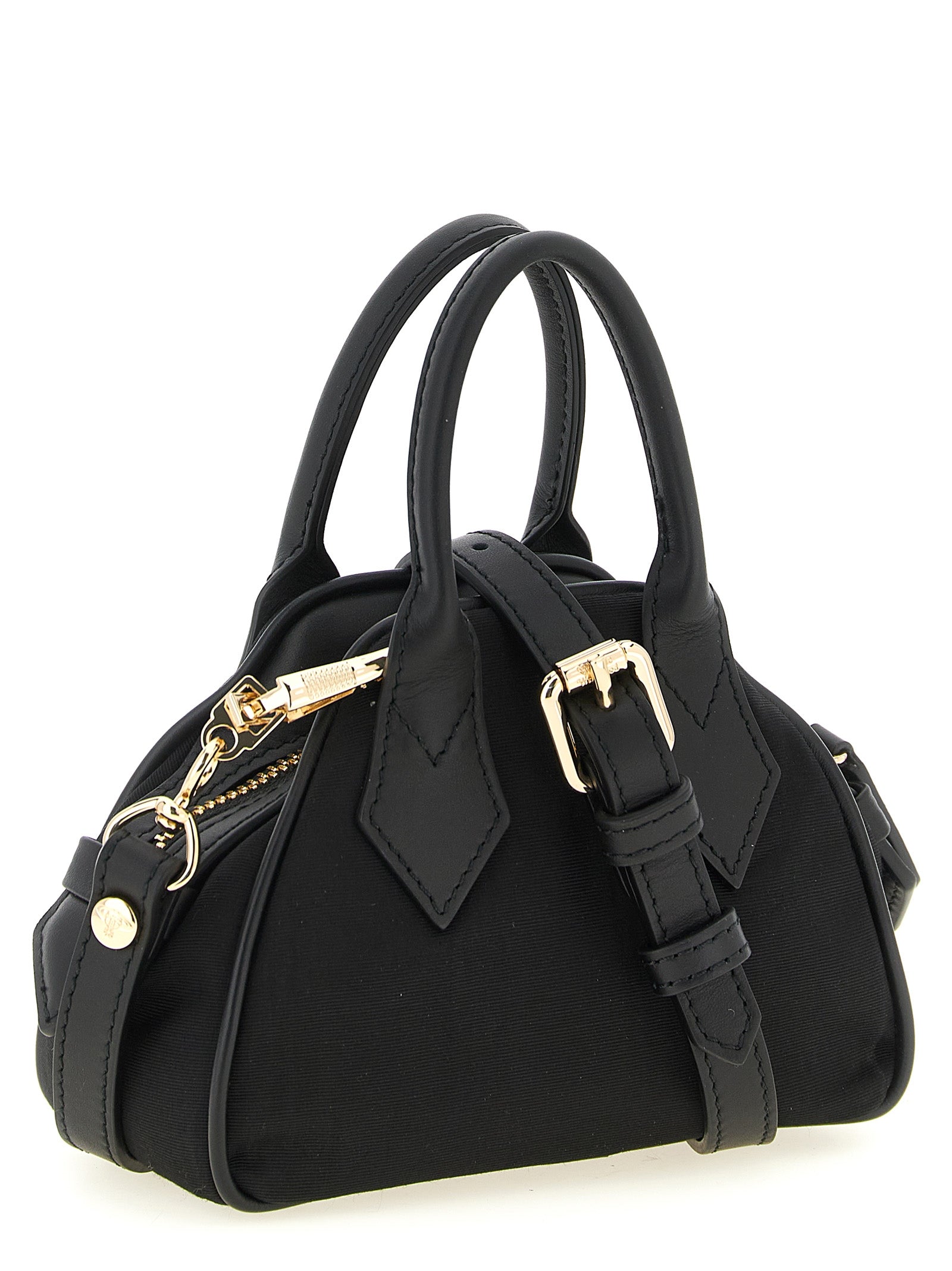 Mini Handbag by Vivienne Westwood for women in viscose & rubber black features a exquisite silhouette, showcasing a secure zipper and exquisite with versatile shoulder-strap, adjustable-strap & handle for a exquisite finish.