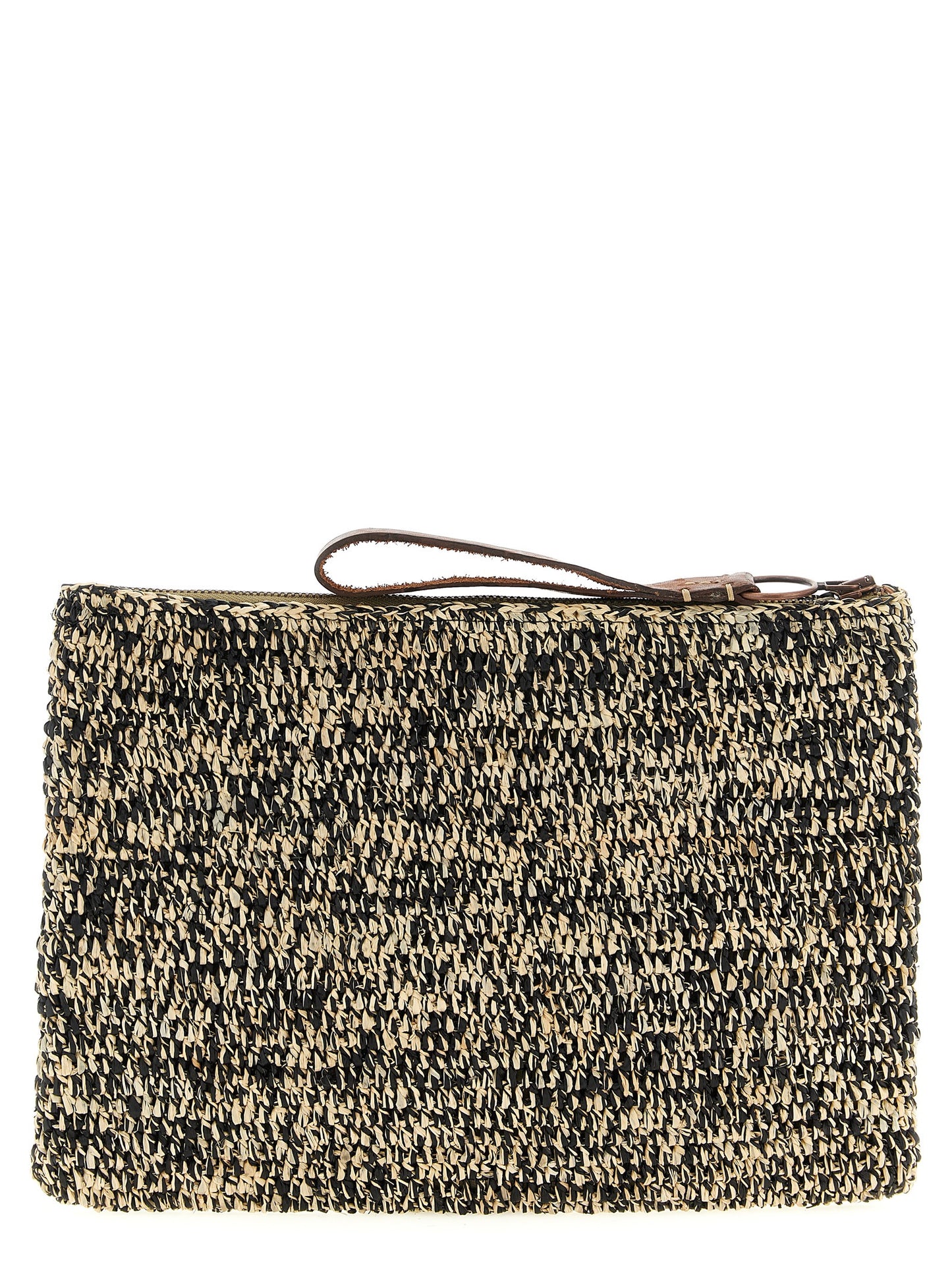 Clutch Handbag by Ibeliv for women in synthetic polyurethane leather bicolour, black & white showcases a sculptural silhouette, featuring a secure zipper, ample , and versatile handle for a sculptural finish.