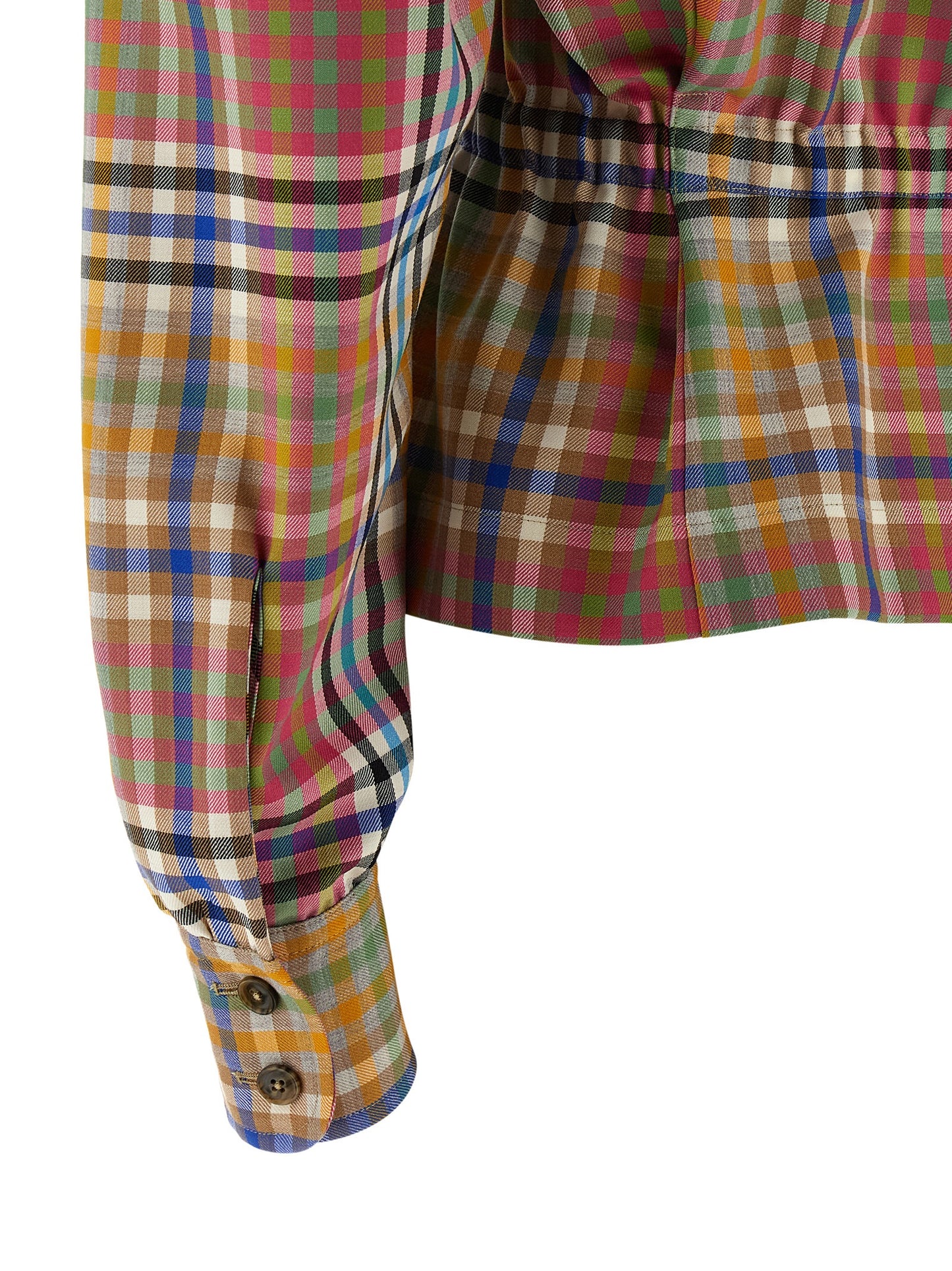 Blazer by Vivienne Westwood for women in wool multicolor showcases a discerning silhouette, elegantly detailed with a sophisticated and premium for a truly discerning finish.