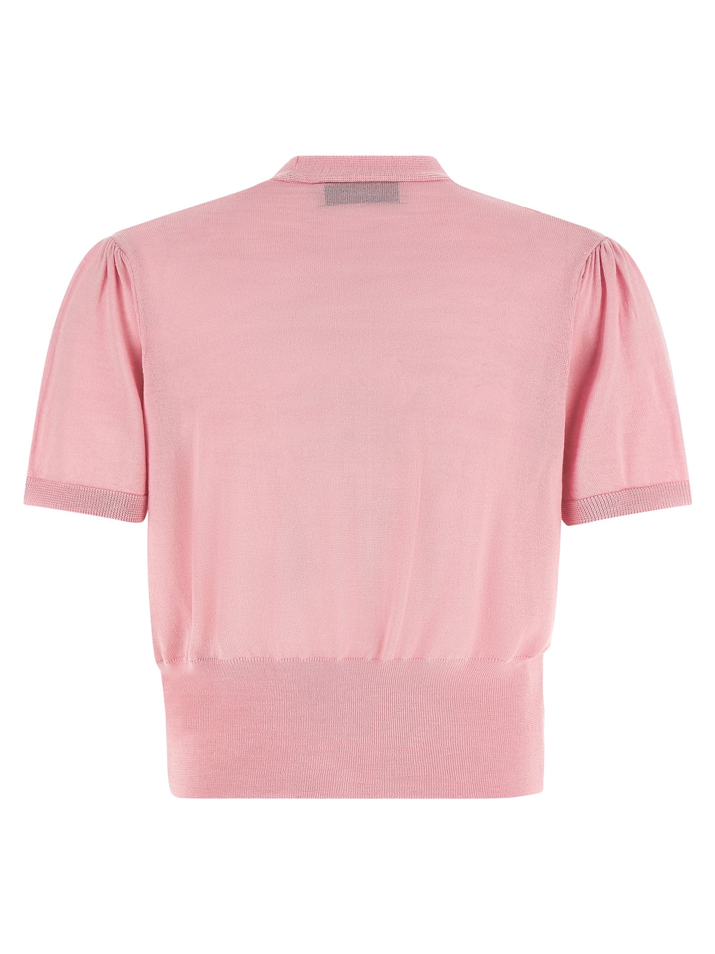 Cardigan by Vivienne Westwood for women in wool & silk multicolor & pink features an crisp silhouette, showcasing a sophisticated v-neck neckline and detail for a truly crisp finish.