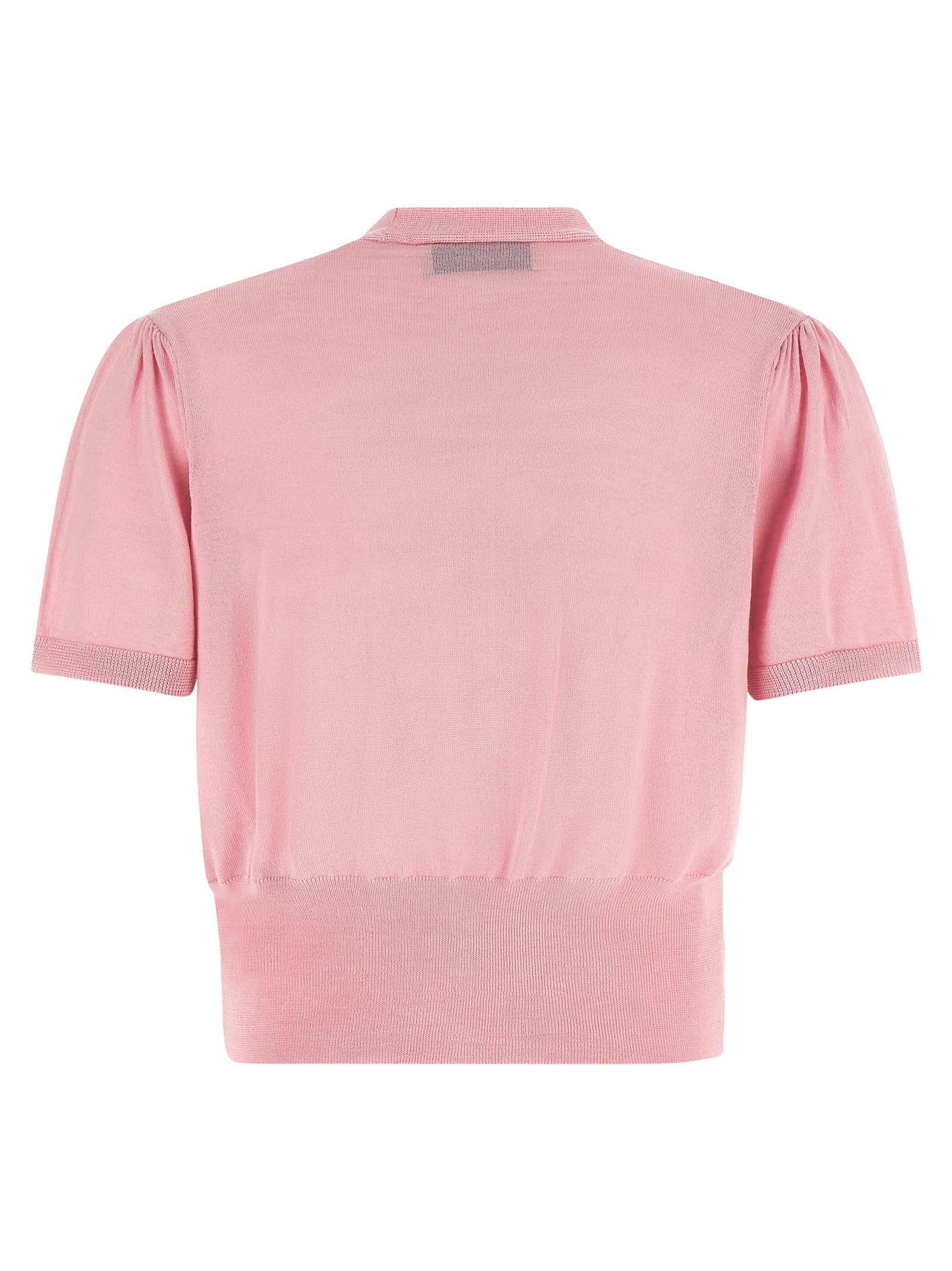 Cardigan by Vivienne Westwood for women in wool & silk multicolor & pink features an crisp silhouette, showcasing a sophisticated v-neck neckline and detail for a truly crisp finish.