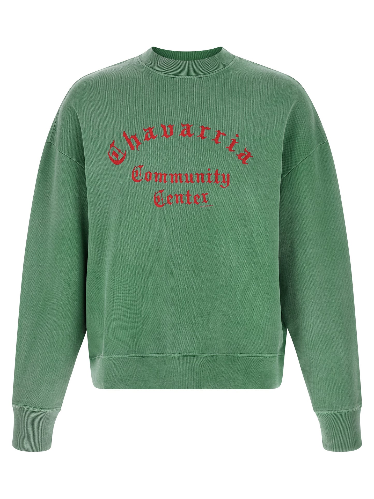 Sweatshirt by WILLY CHAVARRIA for men in cotton bicolour, green & print features a unrivaled silhouette with a refined crew neckline and unrivaled long-sleeve detailing for a sophisticated look.