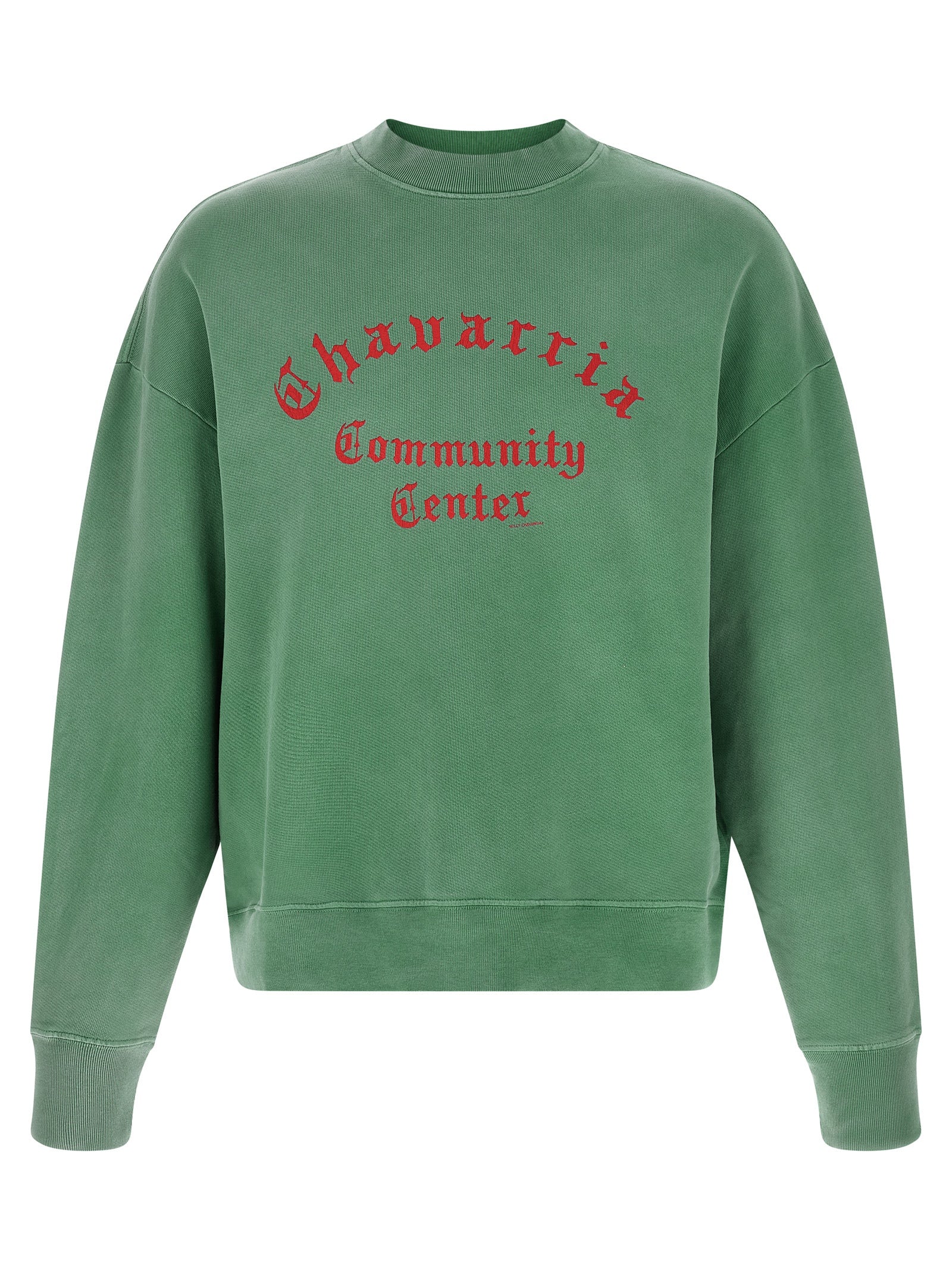 Sweatshirt by WILLY CHAVARRIA for men in cotton bicolour, green & print features a unrivaled silhouette with a refined crew neckline and unrivaled long-sleeve detailing for a sophisticated look.