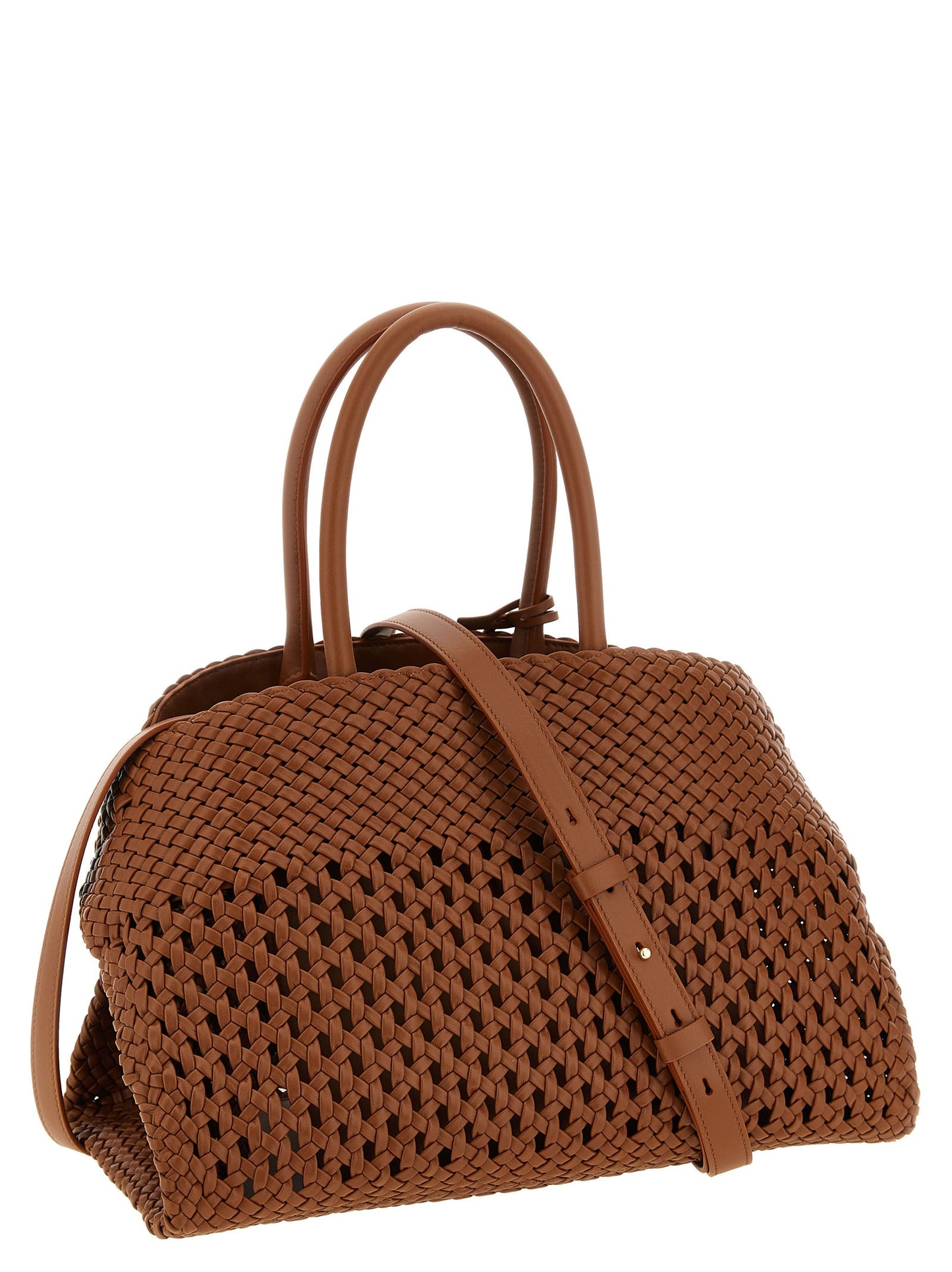 Handbag by Ferragamo for women in calfskin leather brown features a contemporary silhouette, showcasing a secure , ample , and contemporary shoulder-strap, adjustable-strap & handle for a sophisticated look.