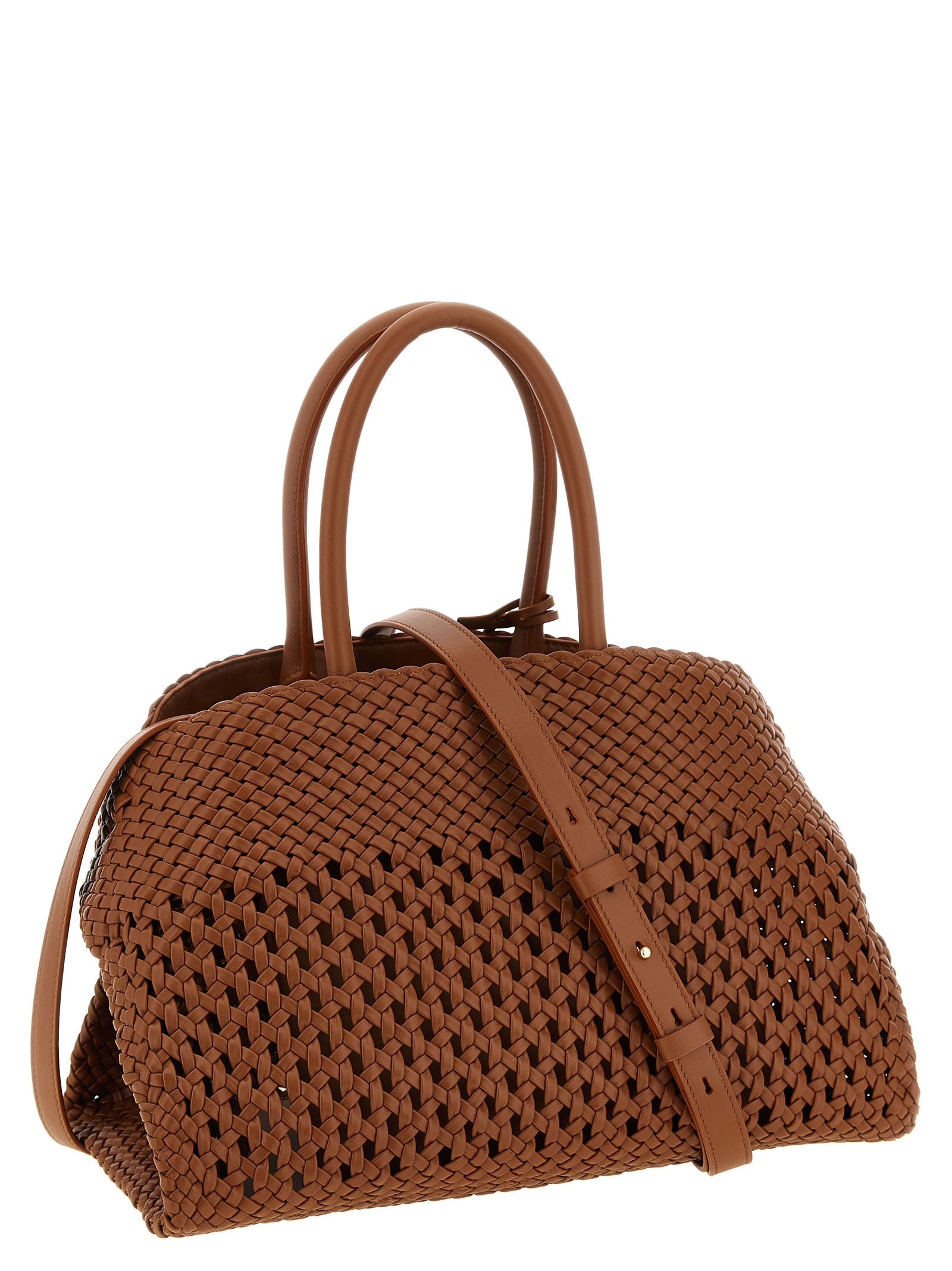 Handbag by Ferragamo for women in calfskin leather brown features a contemporary silhouette, showcasing a secure , ample , and contemporary shoulder-strap, adjustable-strap & handle for a sophisticated look.