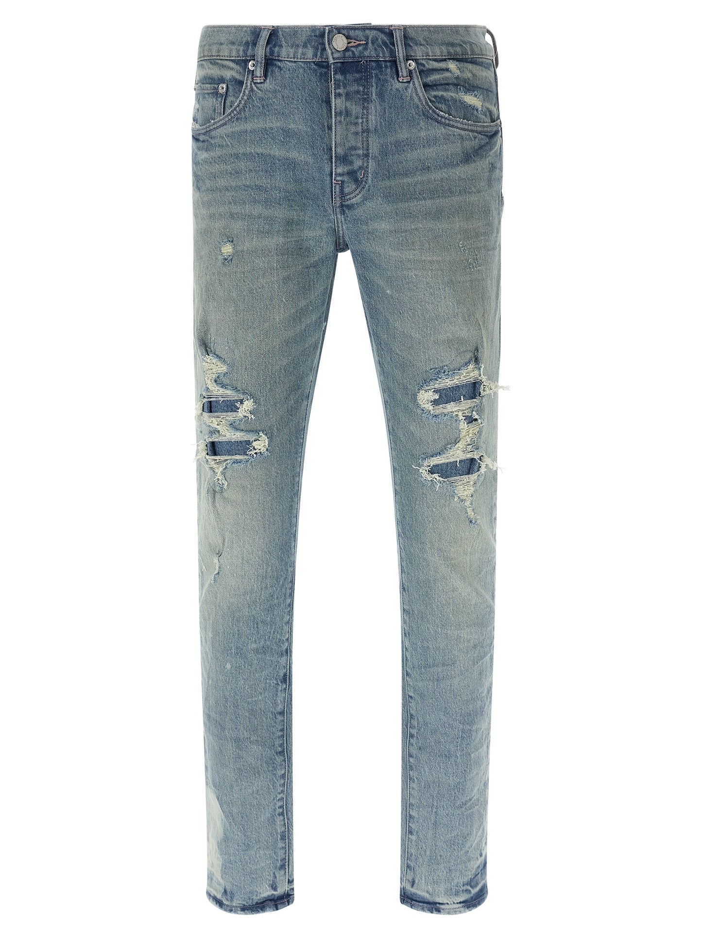 PURPLE Blue Cotton Skinny Jeans