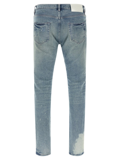 PURPLE Blue Cotton Skinny Jeans
